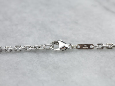 14K White Gold Unisex Cable Chain Necklace