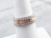 Double Row Diamond Rose Gold Band Ring