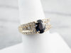 Modern Sapphire Diamond Gold Engagement Ring