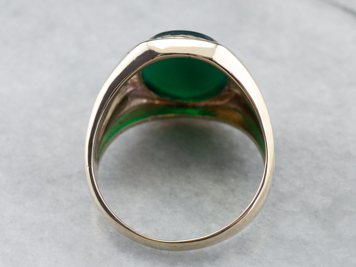 Men's Retro Era Green Onyx Ring