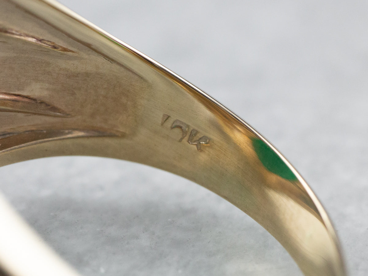Men's Retro Era Green Onyx Ring