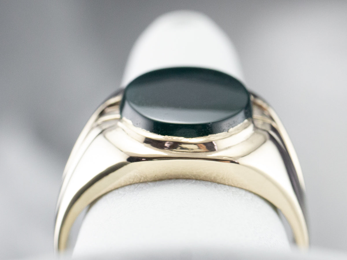 Men's Retro Era Green Onyx Ring