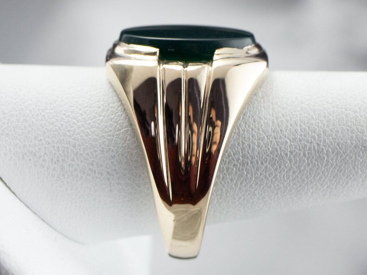 Men's Retro Era Green Onyx Ring