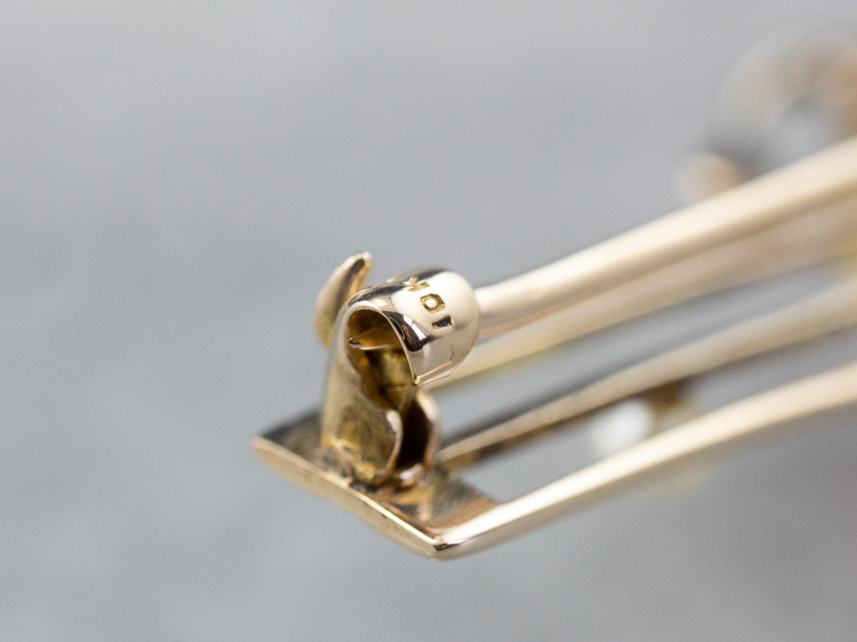 Art Nouveau Pink Cameo Seed Pearl Brooch