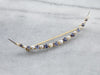 Crescent Moon Sapphire and Pearl Brooch
