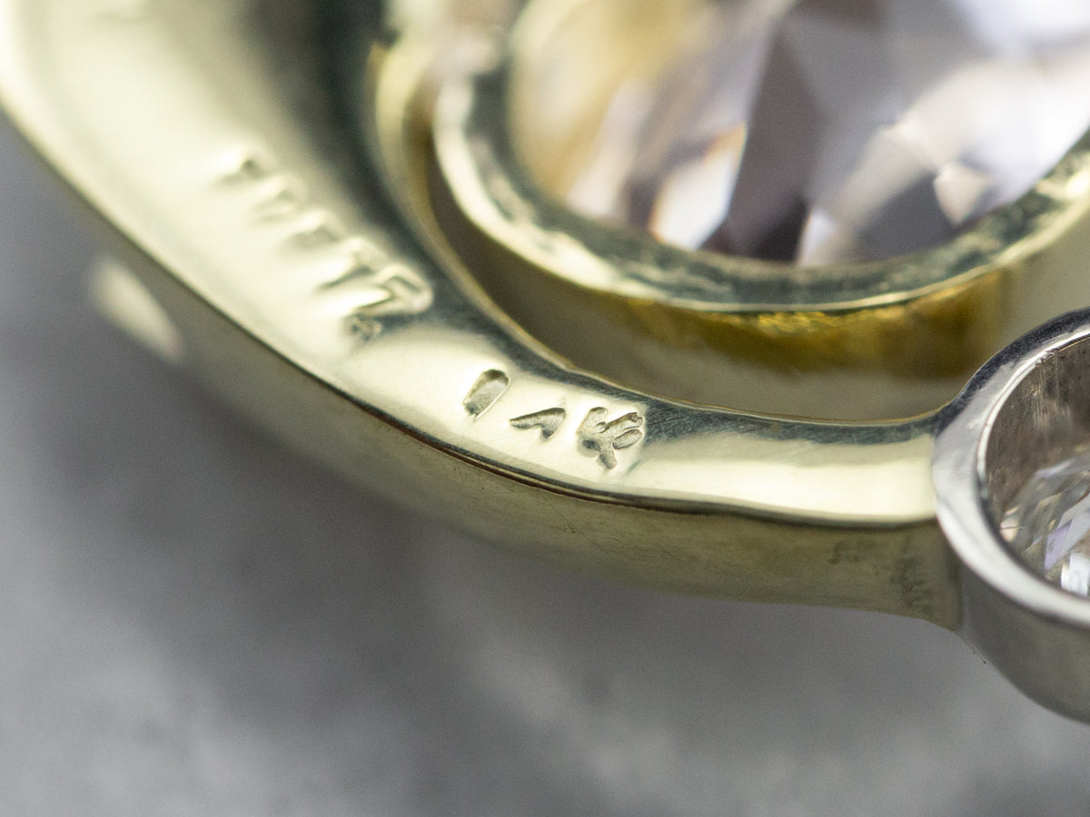 Modernist Morganite and Diamond Pendant