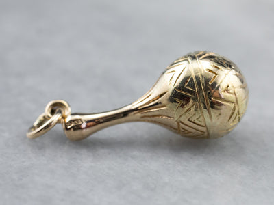 Engraved Gold Vessel Charm