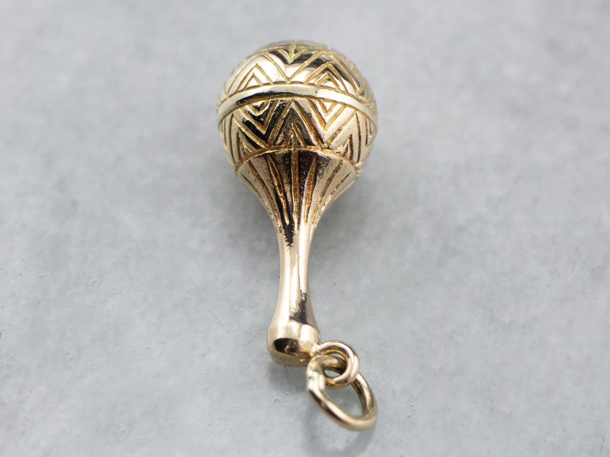 Engraved Gold Vessel Charm