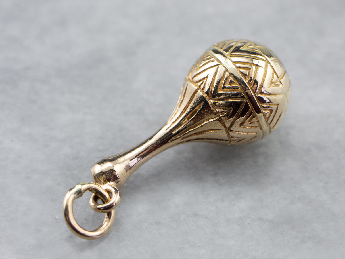 Engraved Gold Vessel Charm