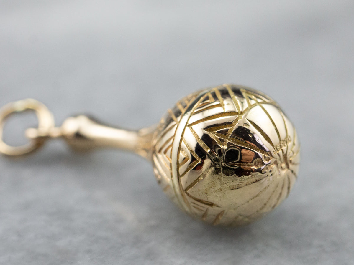 Engraved Gold Vessel Charm