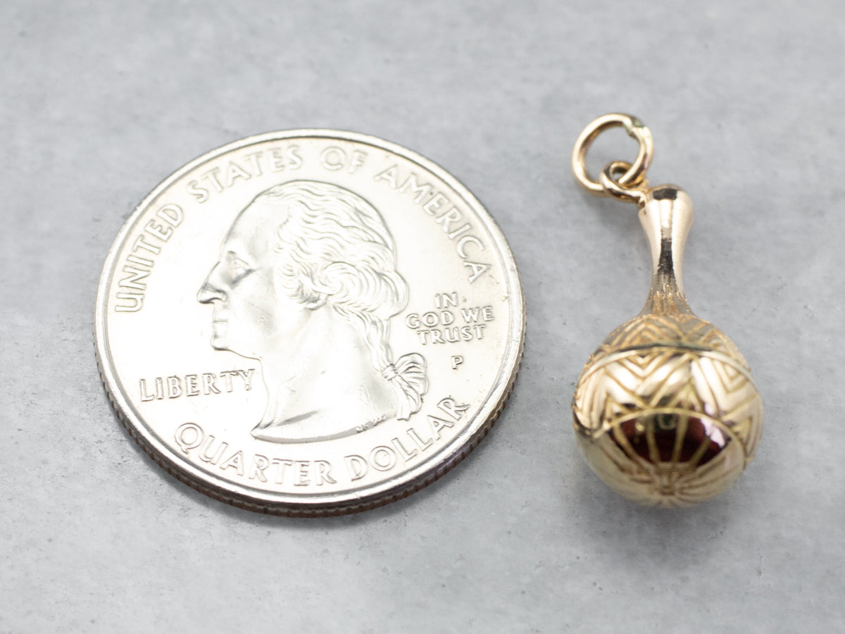 Engraved Gold Vessel Charm