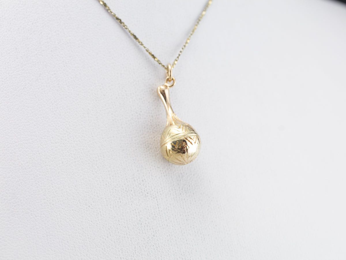 Engraved Gold Vessel Charm