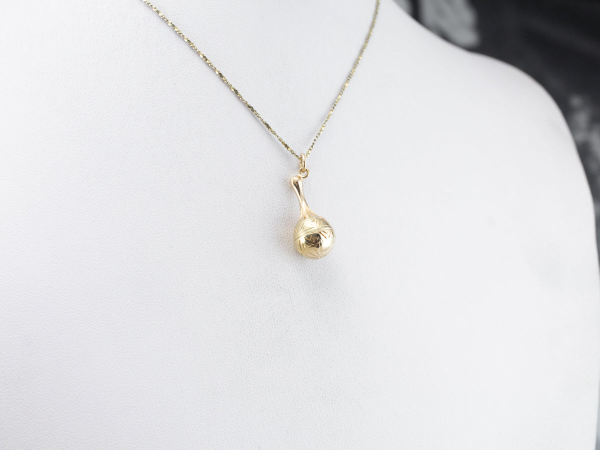 Engraved Gold Vessel Charm