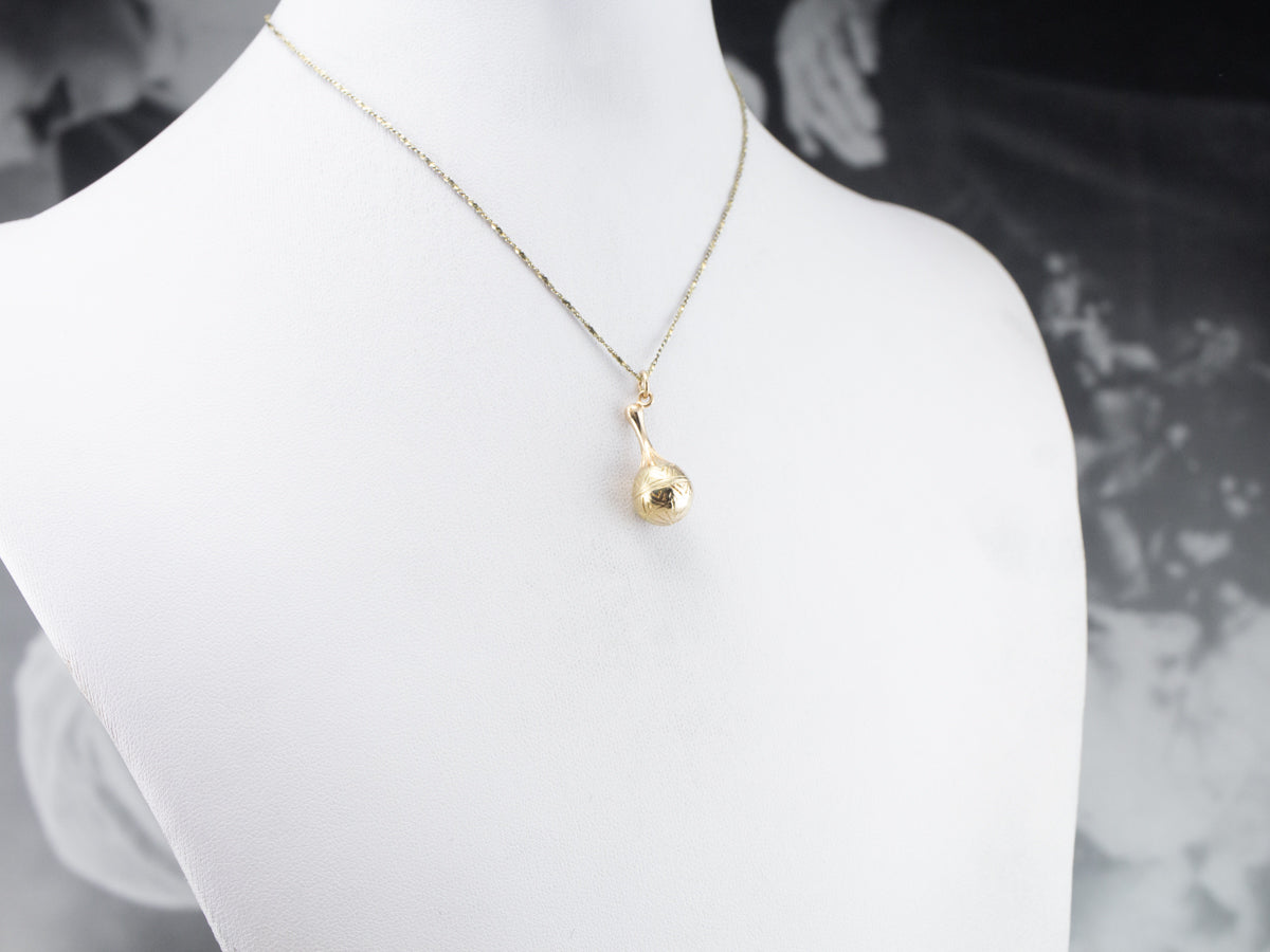 Engraved Gold Vessel Charm