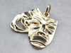 Gold Comedy and Tragedy Masks Pendant