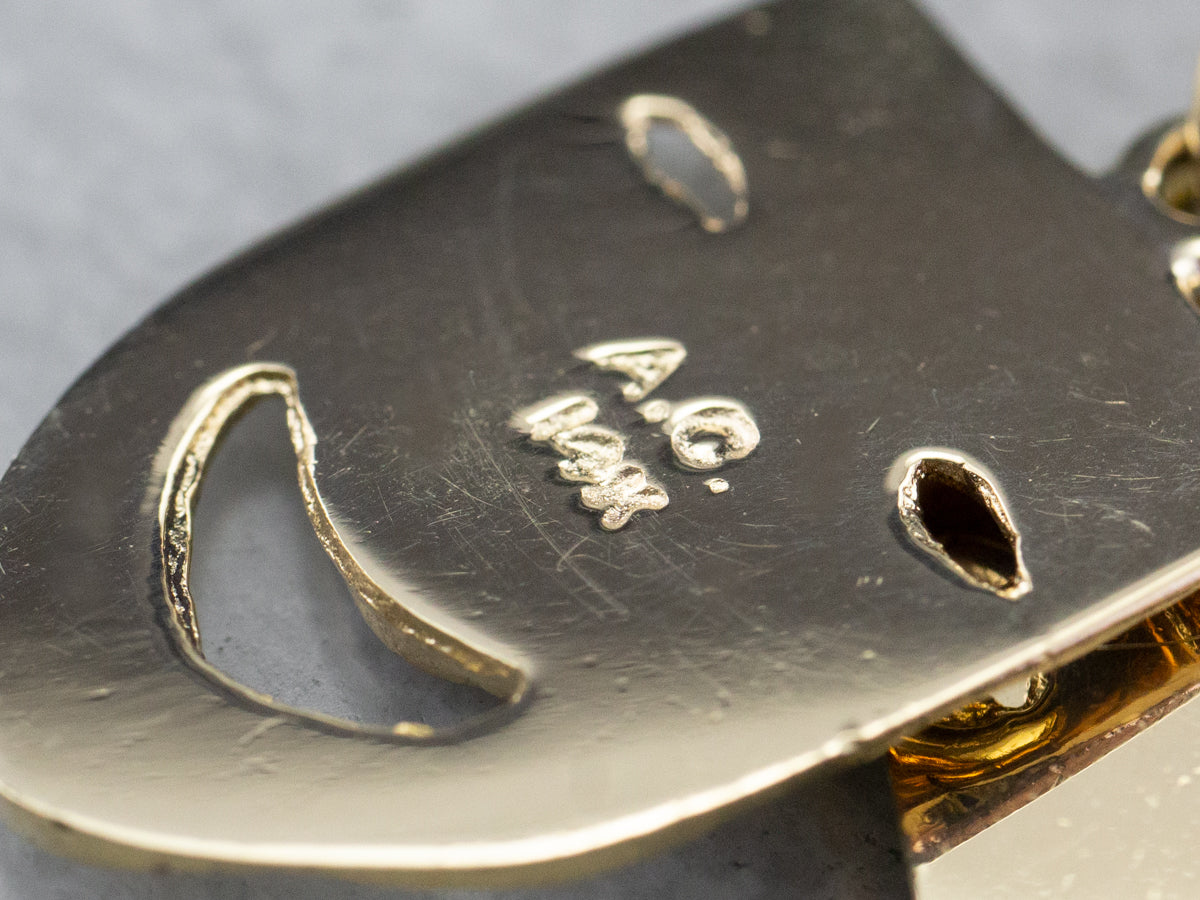 Gold Comedy and Tragedy Masks Pendant