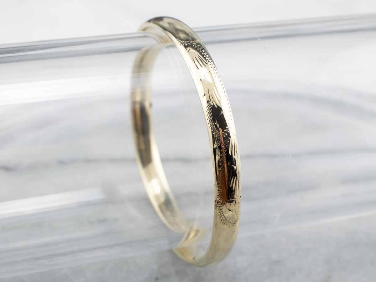 14k Yellow Gold Bangle Bracelet w/Screw Lock 001-440-00093 | Wallach Jewelry  Designs | Larchmont, NY