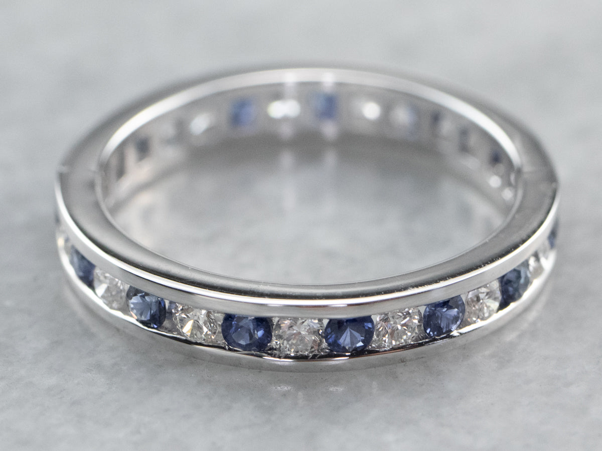 Sapphire and Diamond Eternity Band