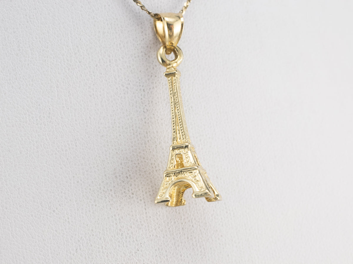 Large Gold Eiffel Tower Pendant