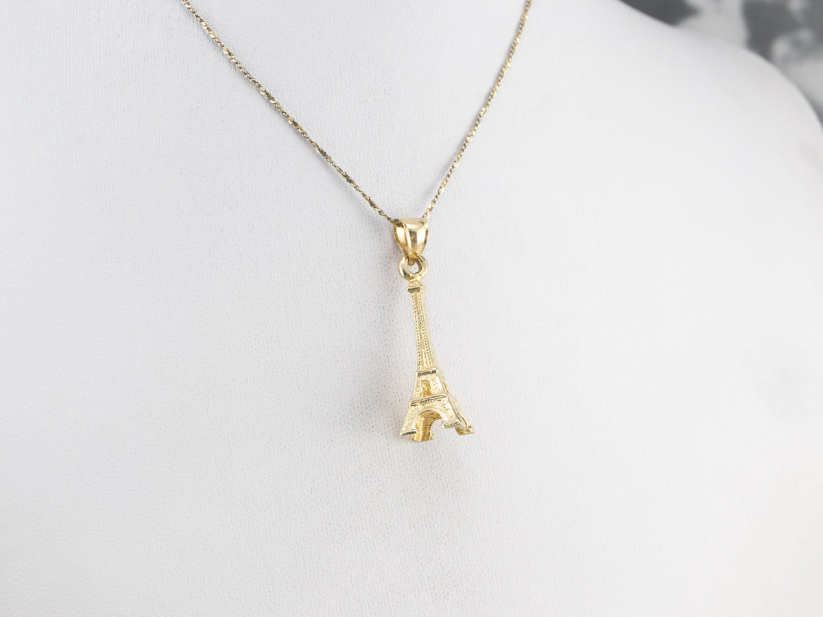 Large Gold Eiffel Tower Pendant