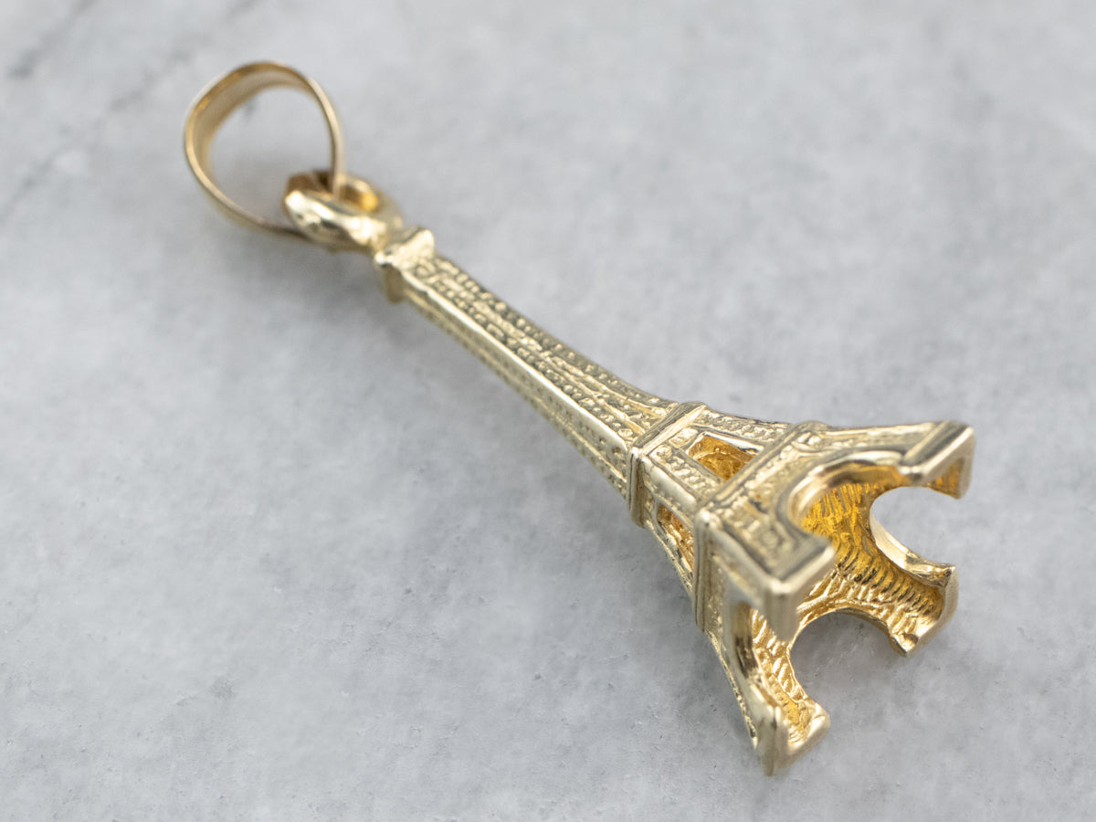 Large Gold Eiffel Tower Pendant