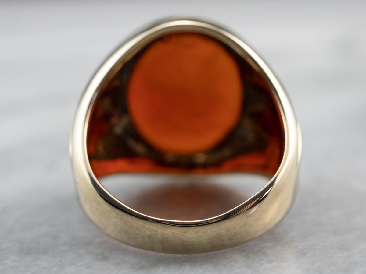 Men's Vintage Gold Carnelian Intaglio Ring