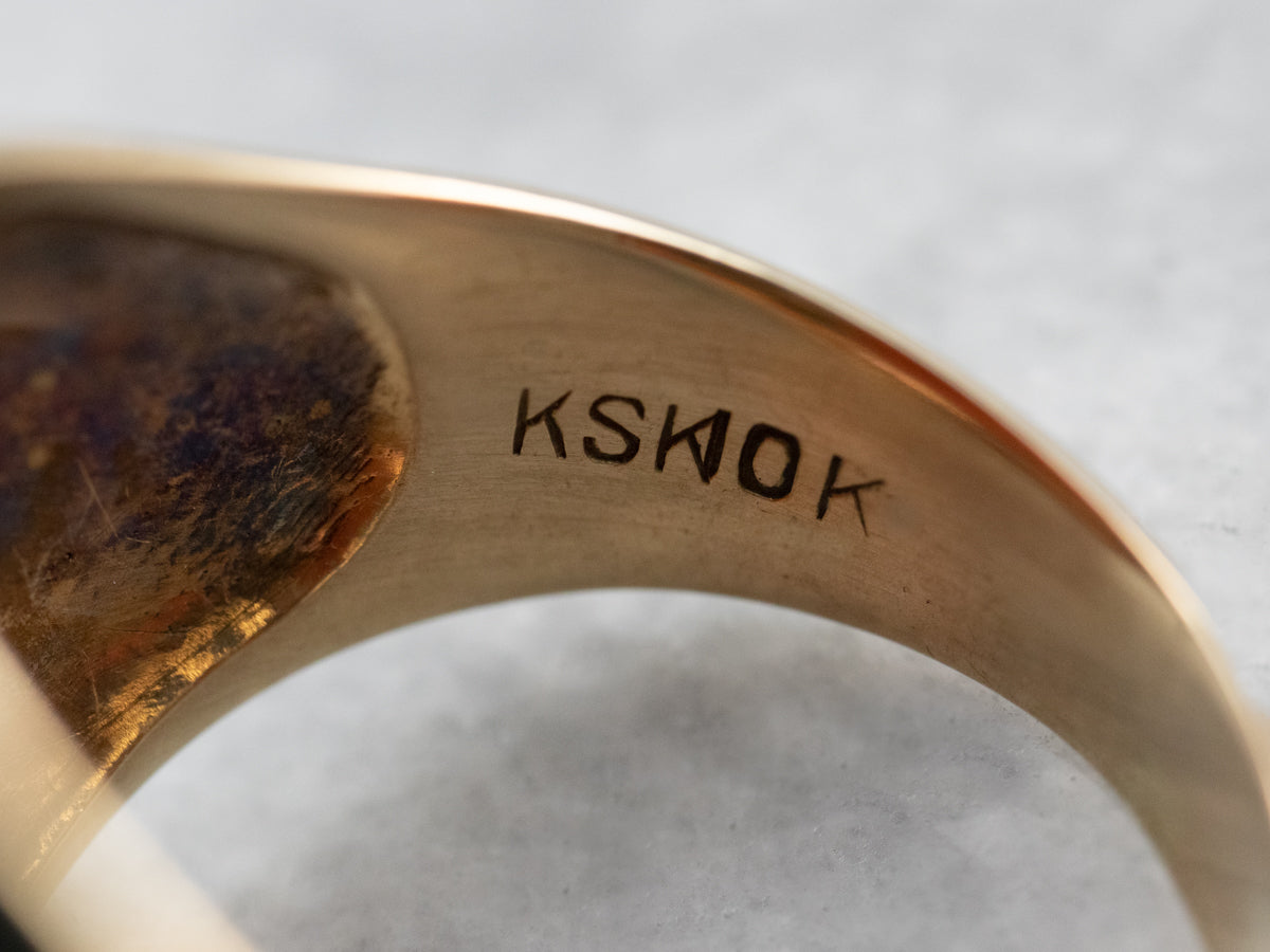 Men's Vintage Gold Carnelian Intaglio Ring