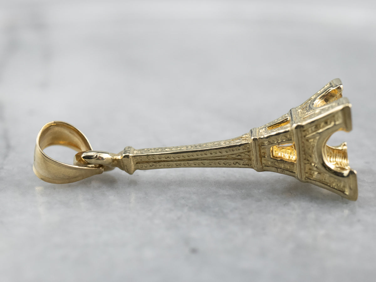 Large Gold Eiffel Tower Pendant