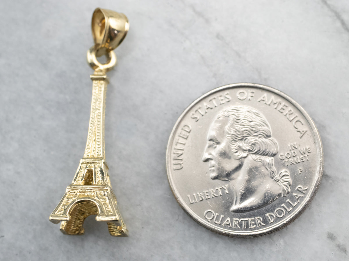 Large Gold Eiffel Tower Pendant