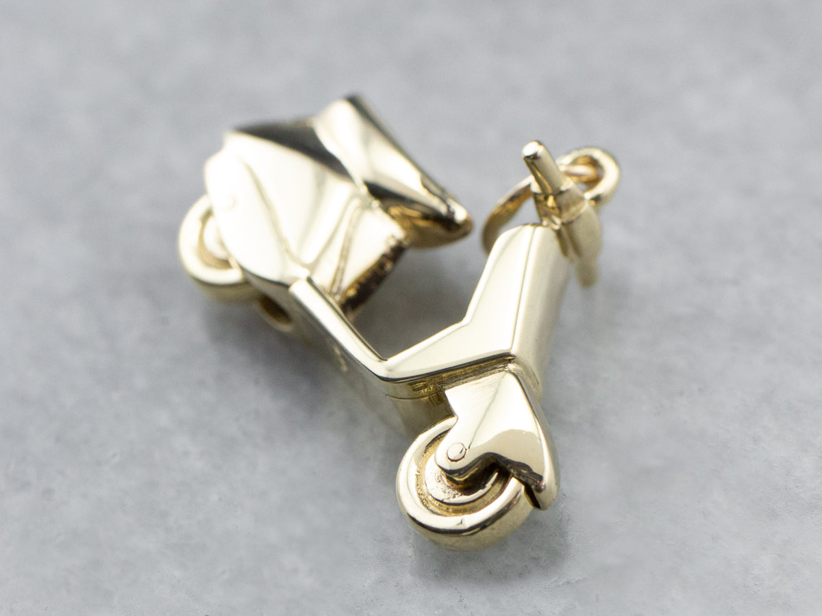 Gold Vintage Vespa Scooter Charm