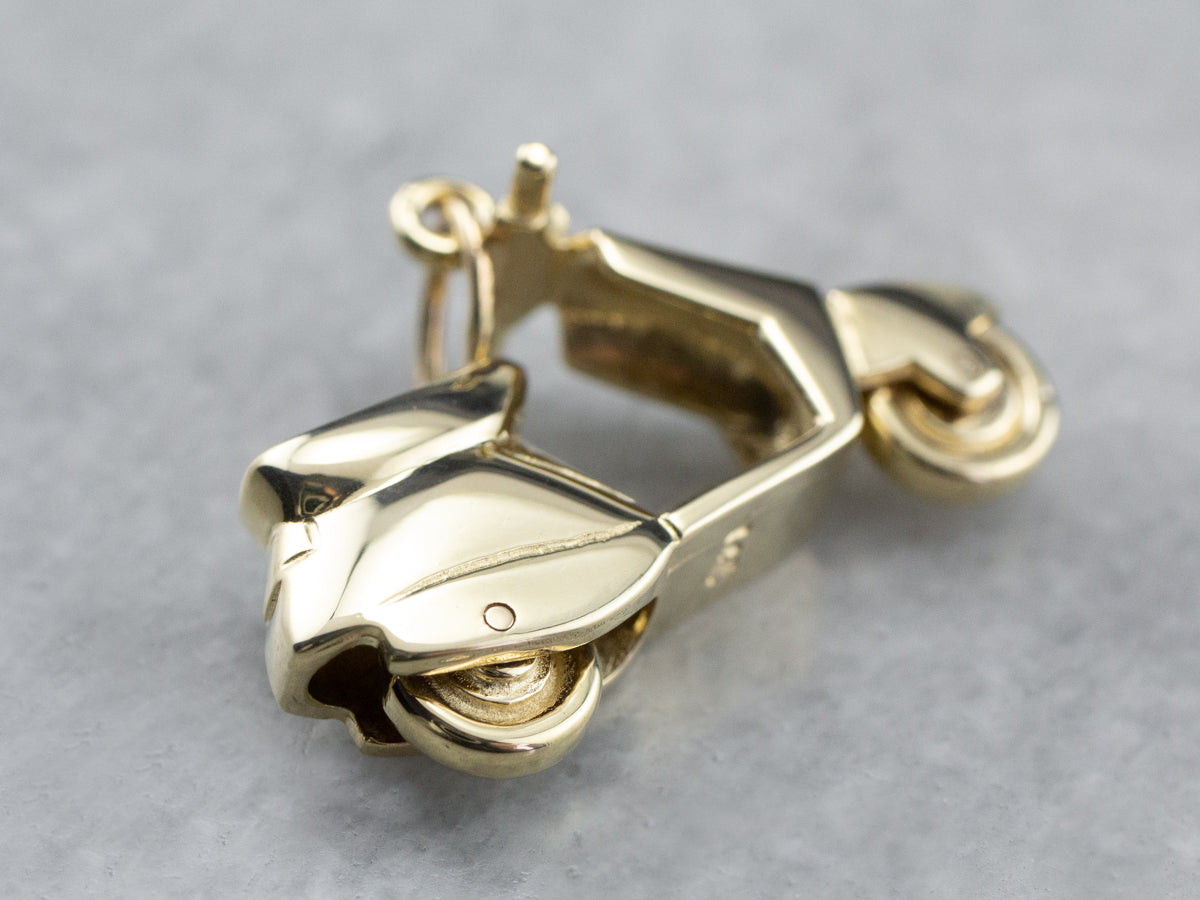 Gold Vintage Vespa Scooter Charm