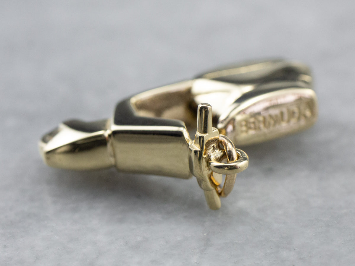 Gold Vintage Vespa Scooter Charm