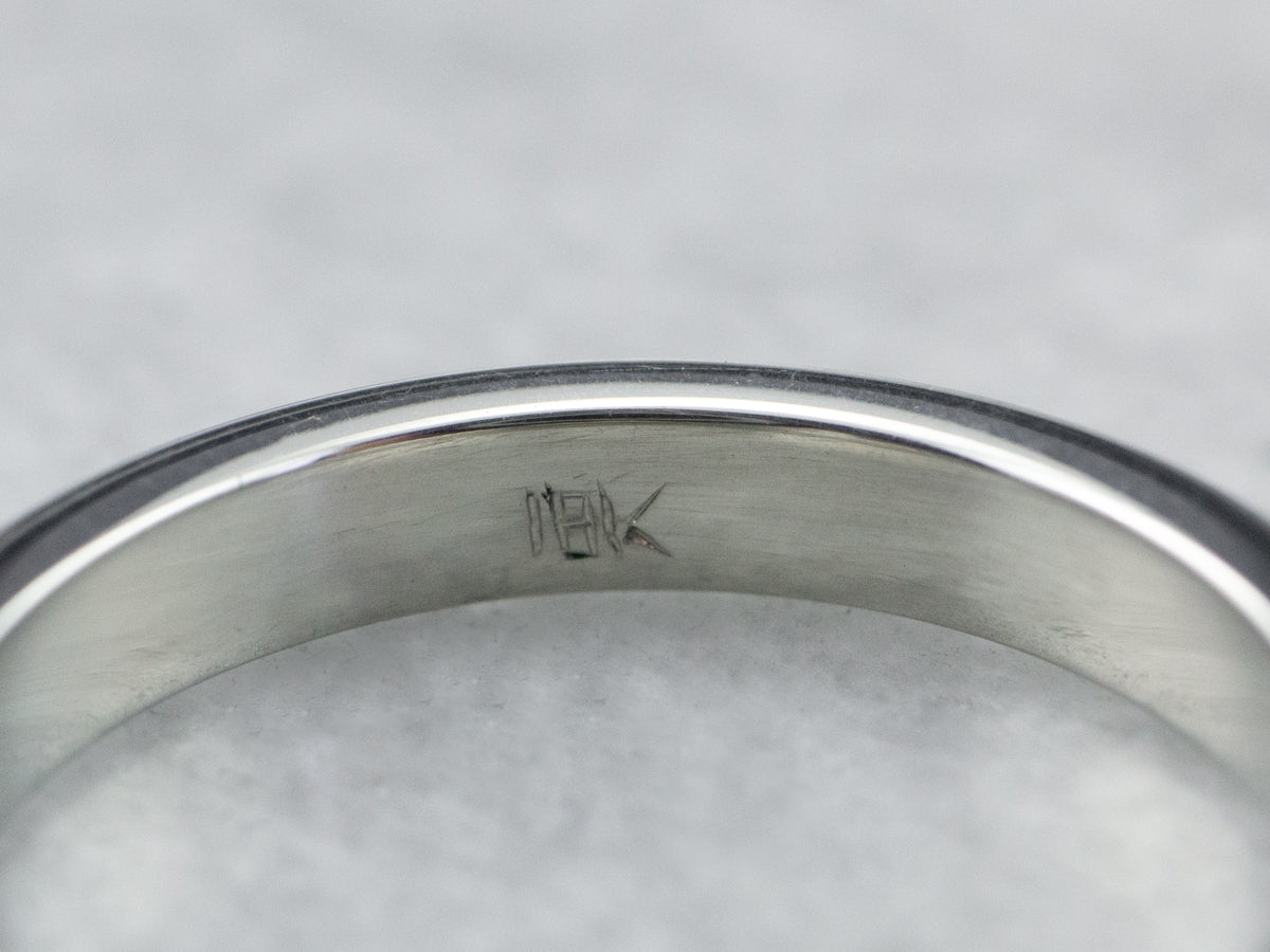 Sleek 18K White Gold Band