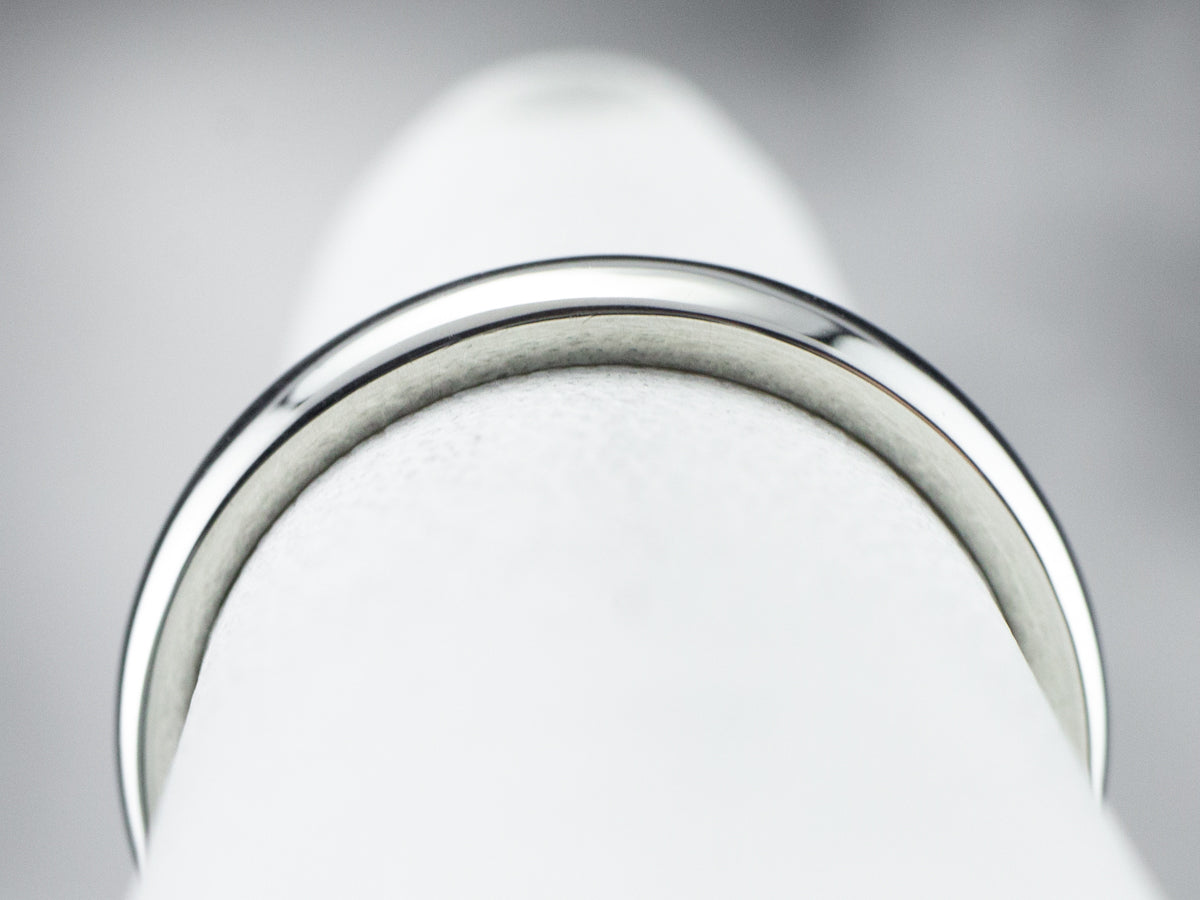 Sleek 18K White Gold Band