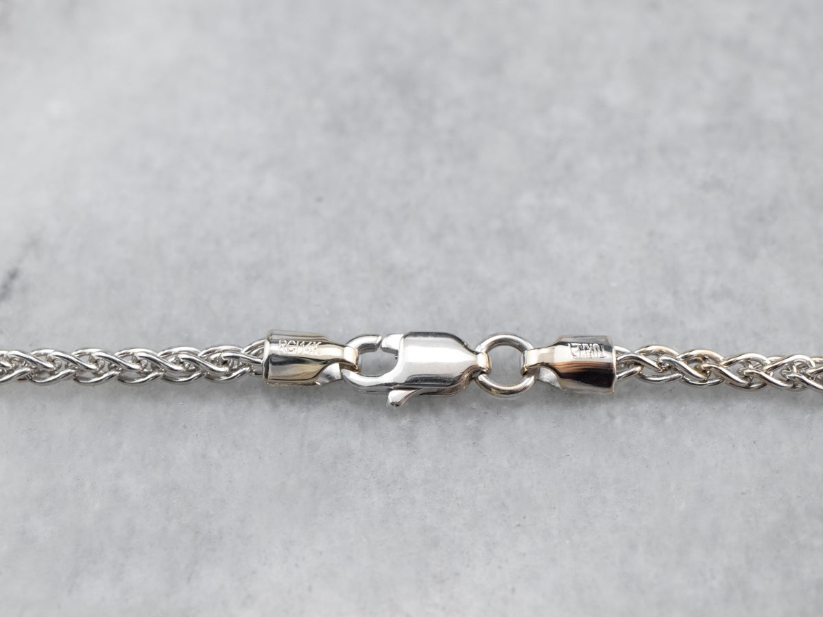 White Gold Box Wheat Chain