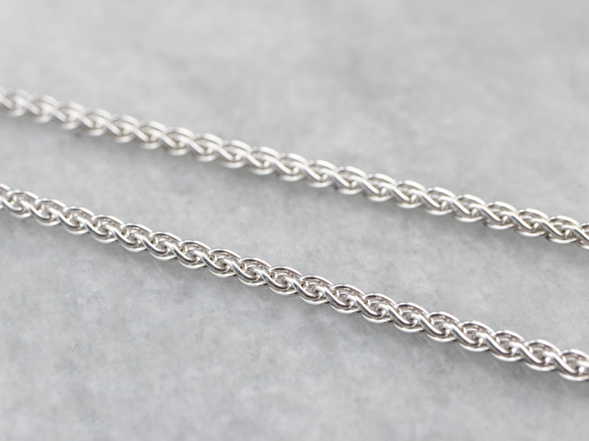 White Gold Box Wheat Chain