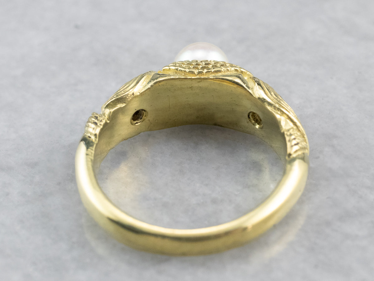 Nautical Pearl and Diamond Ring