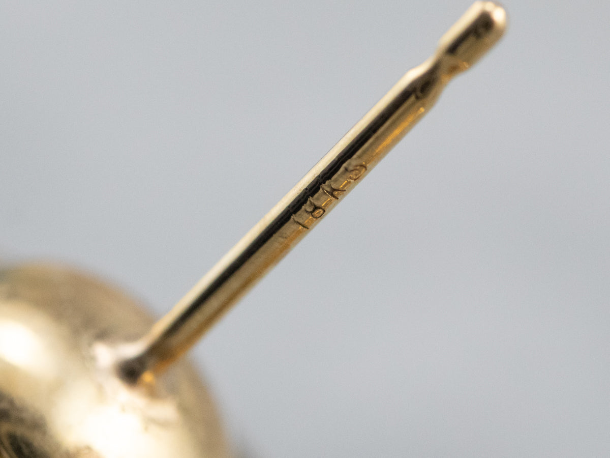 Bold Gold Garnet Stud Earrings