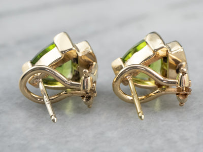 Peridot and Diamond Stud Earrings