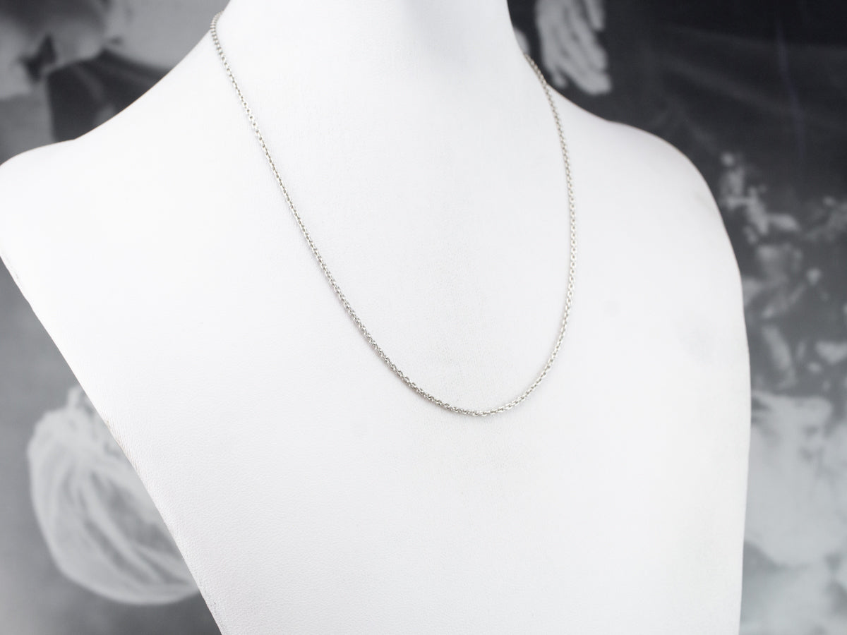 18K White Gold Rolo Chain