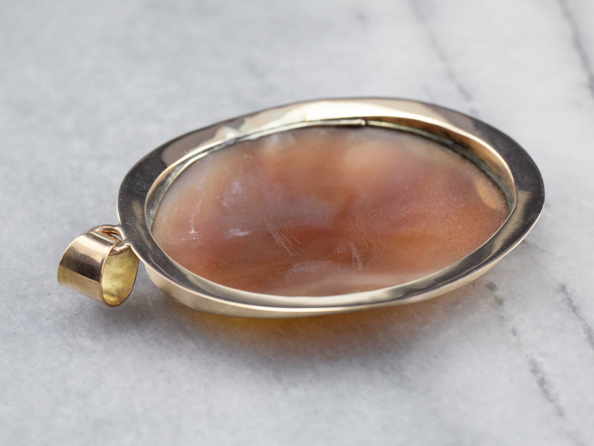 Large Cameo Cherub Pendant