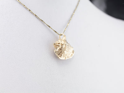 Gold Conch Shell Charm Pendant