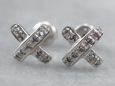 Diamond X Stud Earrings