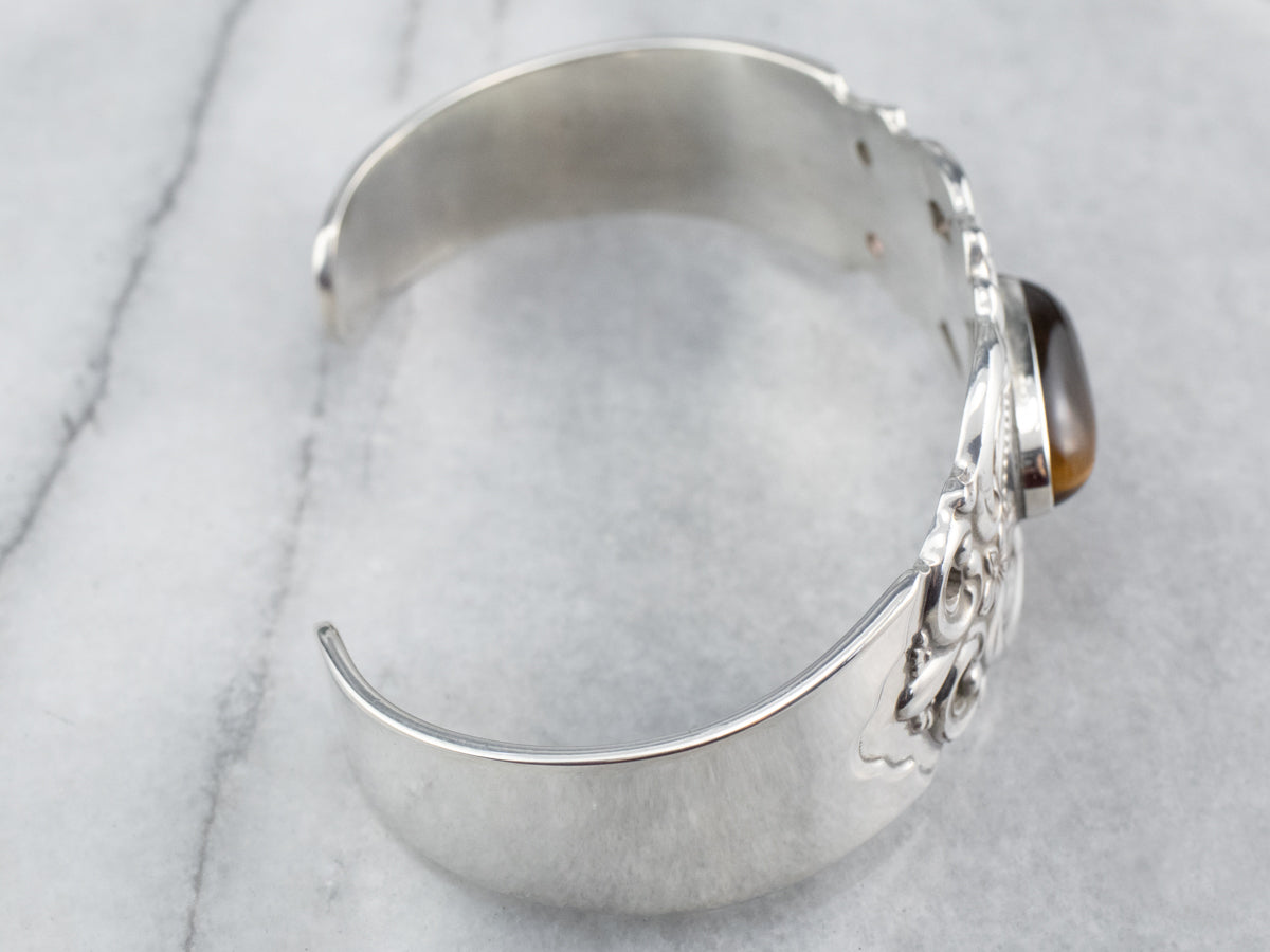 Towel Sterling Silver Tigers Eye Cuff Bracelet