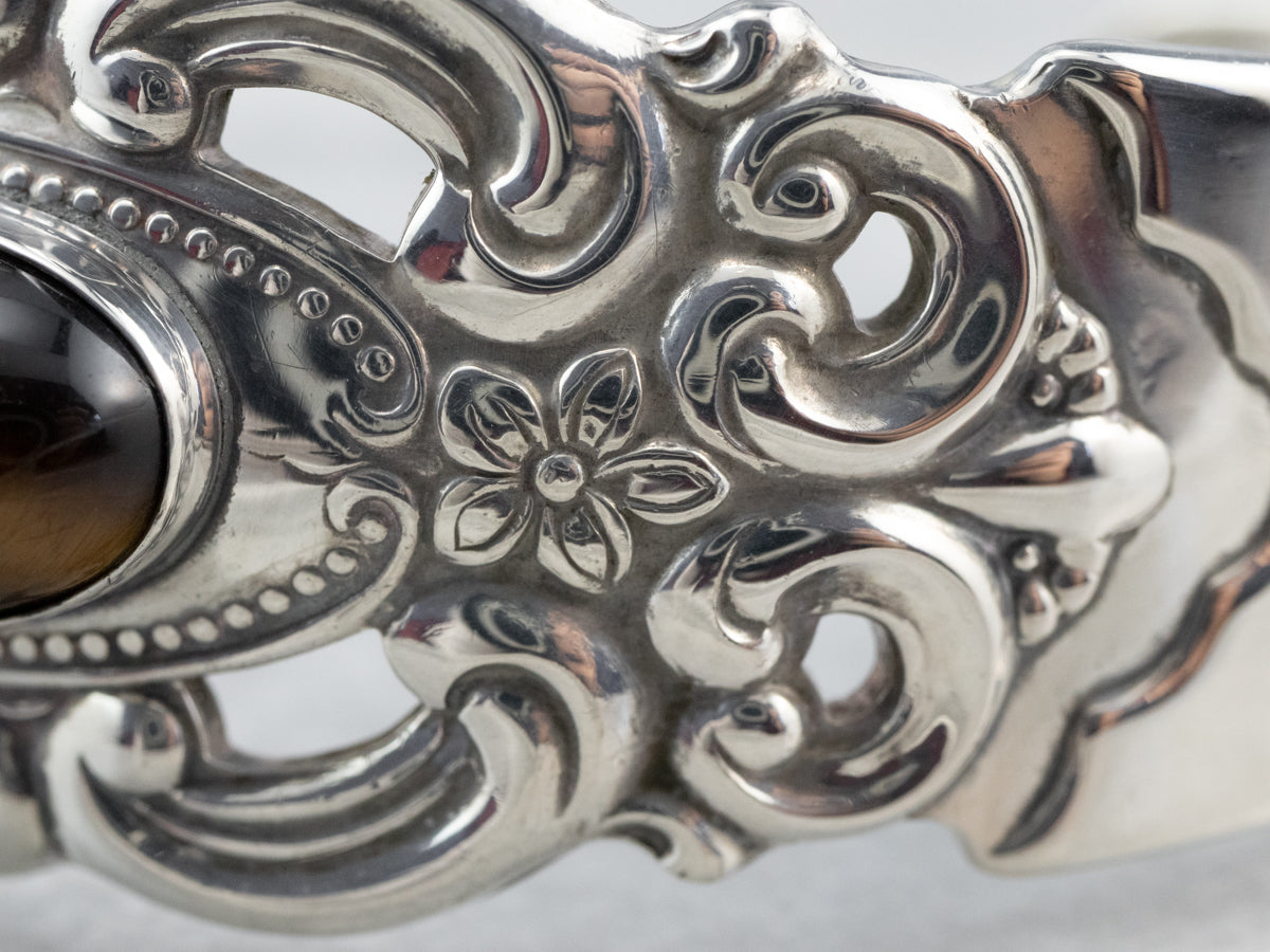 Towel Sterling Silver Tigers Eye Cuff Bracelet