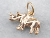 Vintage Gold Rhino Charm