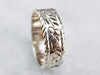White Gold Floral Pattern Band