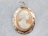 Engraved Rose Gold Cameo Pendant