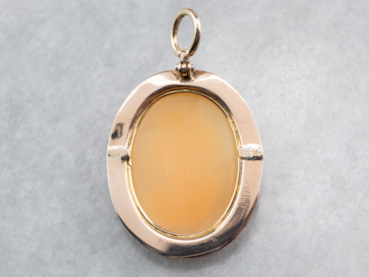 Engraved Rose Gold Cameo Pendant