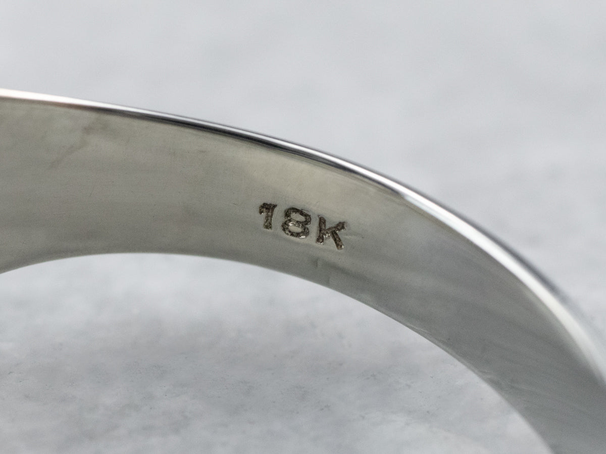 Two Tone Gold Vintage Spinel Solitaire Ring